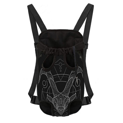 Black And White Capricorn Sign Print Pet Carrier Backpack