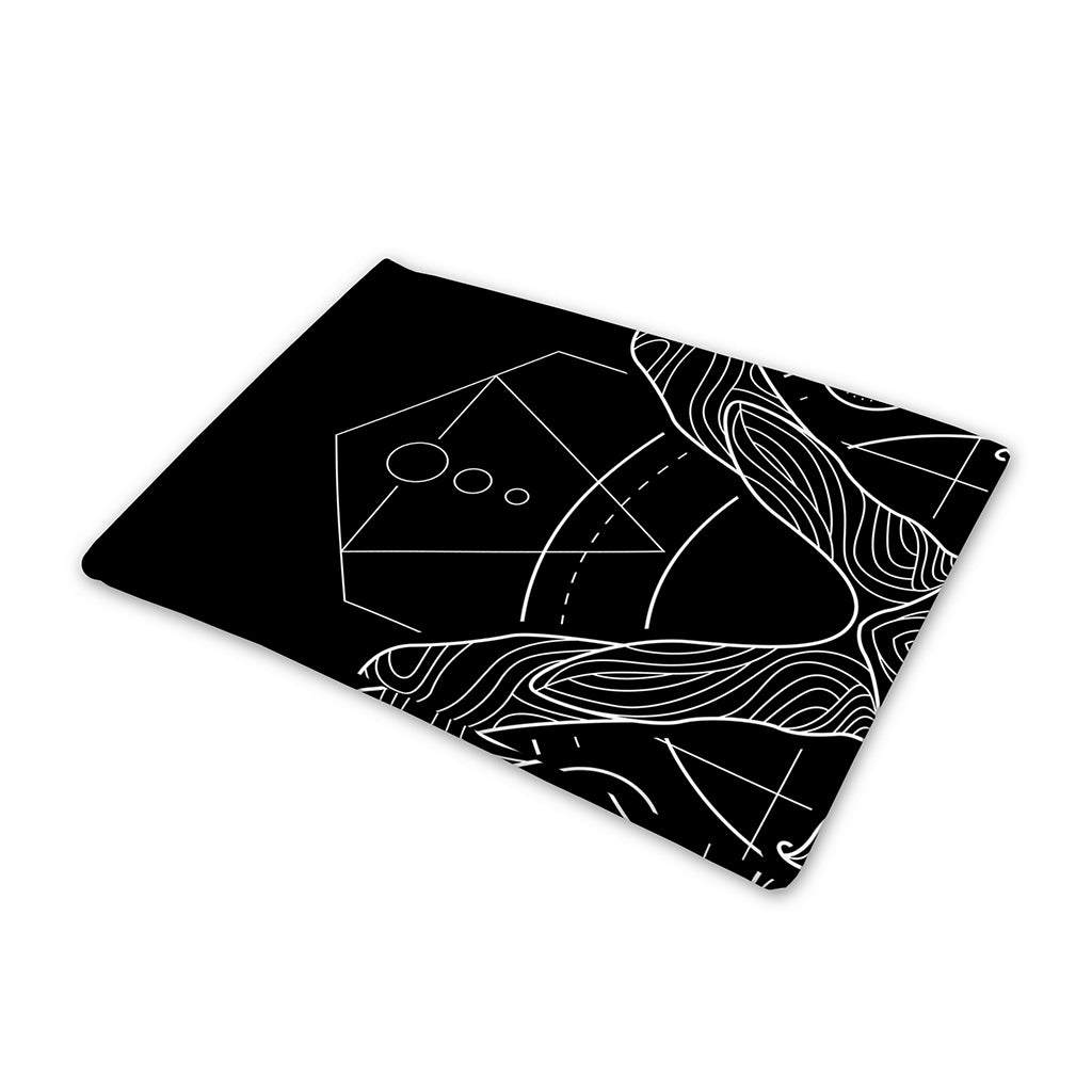 Black And White Capricorn Sign Print Pet Cooling Mat Cover