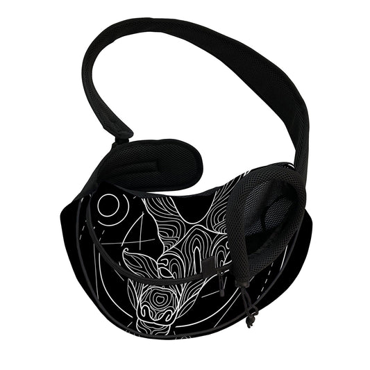 Black And White Capricorn Sign Print Pet Sling Carrier