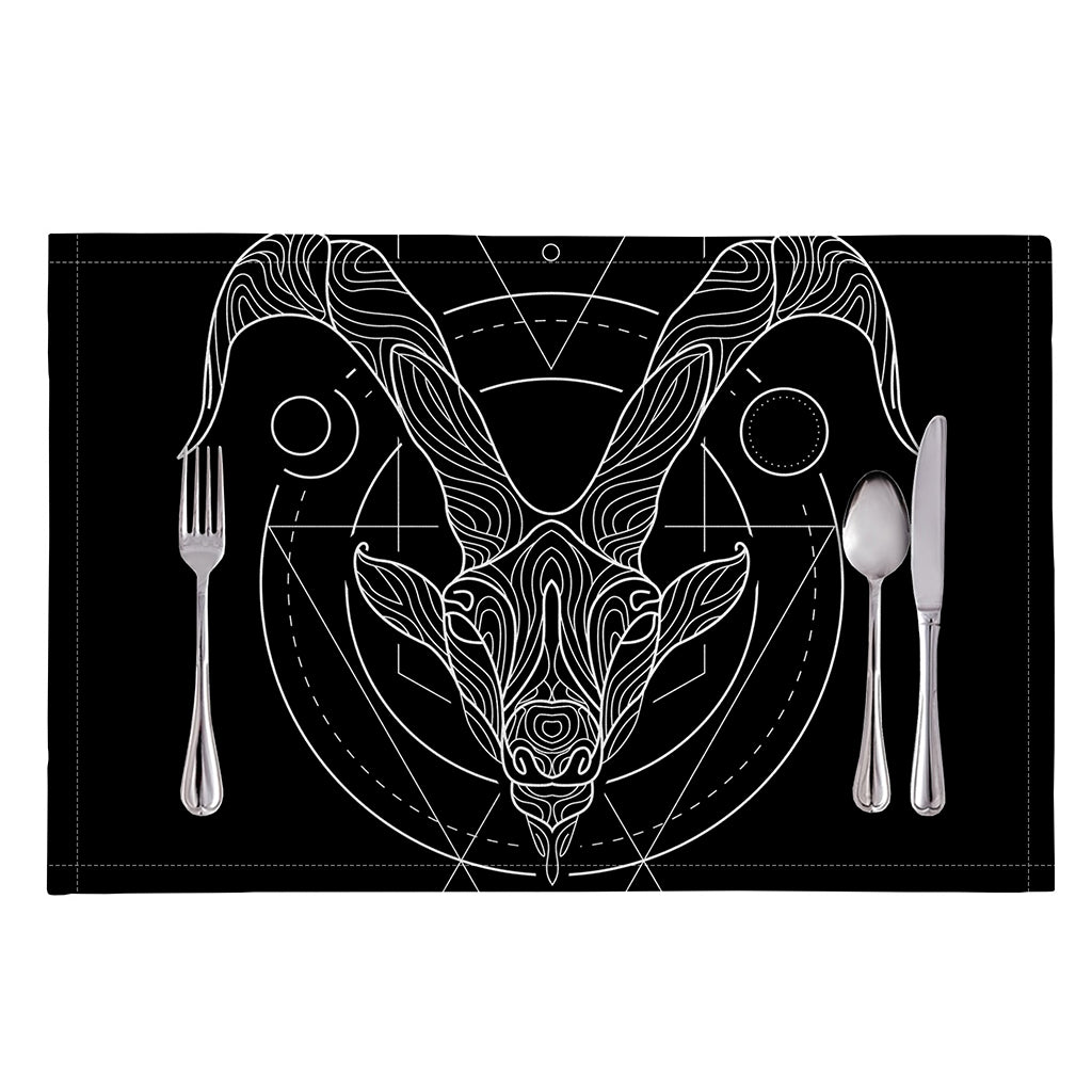 Black And White Capricorn Sign Print Placemat