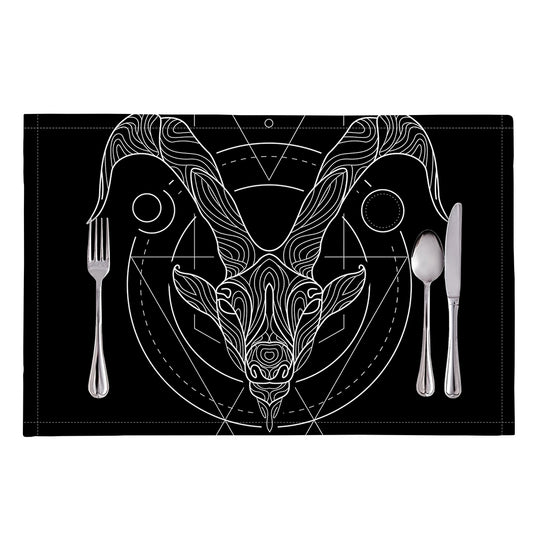 Black And White Capricorn Sign Print Placemat