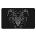Black And White Capricorn Sign Print Polyester Doormat