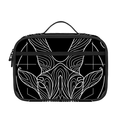 Black And White Capricorn Sign Print Portable Lunch Bag