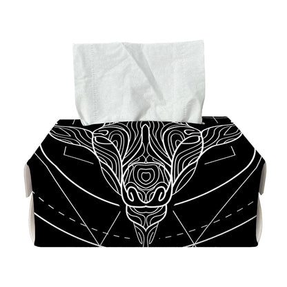 Black And White Capricorn Sign Print Rectangle Tissue Box Cover