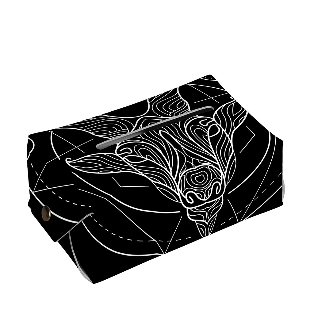 Black And White Capricorn Sign Print Rectangle Tissue Box Cover