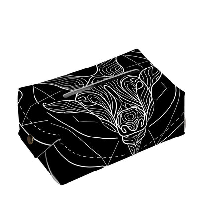 Black And White Capricorn Sign Print Rectangle Tissue Box Cover