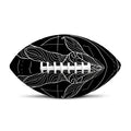 Black And White Capricorn Sign Print Rugby Ball