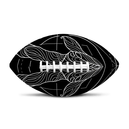 Black And White Capricorn Sign Print Rugby Ball