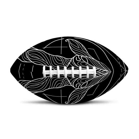 Black And White Capricorn Sign Print Rugby Ball