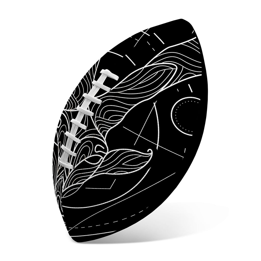 Black And White Capricorn Sign Print Rugby Ball