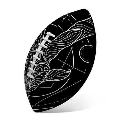 Black And White Capricorn Sign Print Rugby Ball