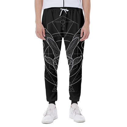 Black And White Capricorn Sign Print Scuba Joggers