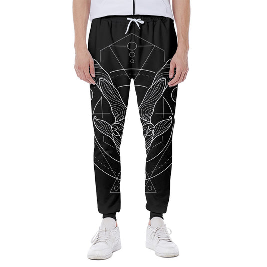 Black And White Capricorn Sign Print Scuba Joggers