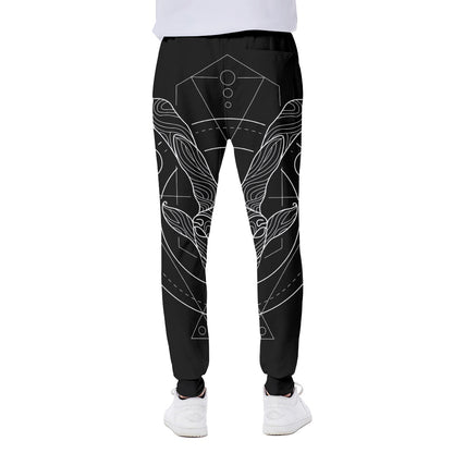 Black And White Capricorn Sign Print Scuba Joggers