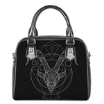 Black And White Capricorn Sign Print Shoulder Handbag