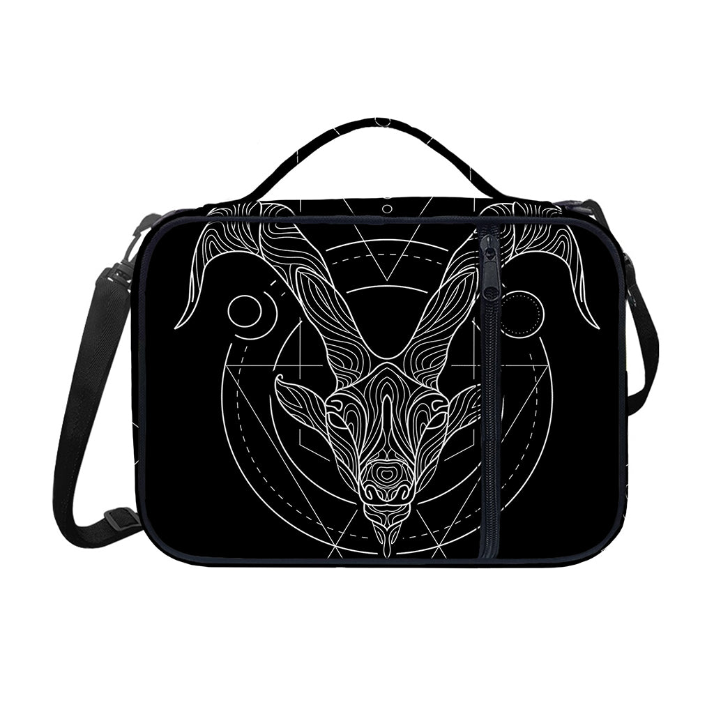 Black And White Capricorn Sign Print Shoulder Strap Bible Bag