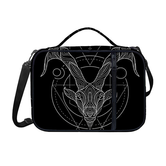 Black And White Capricorn Sign Print Shoulder Strap Bible Bag