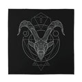 Black And White Capricorn Sign Print Silk Bandana