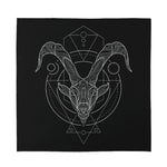 Black And White Capricorn Sign Print Silk Bandana