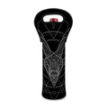 Black And White Capricorn Sign Print Single Neoprene Wine Tote