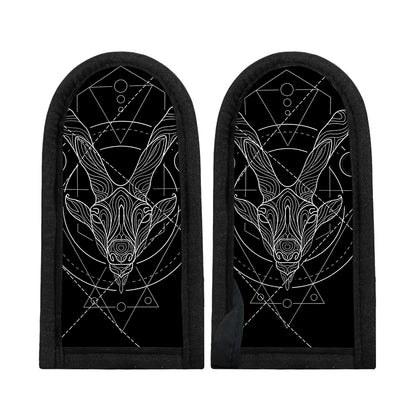 Black And White Capricorn Sign Print Skillet Handle Cover