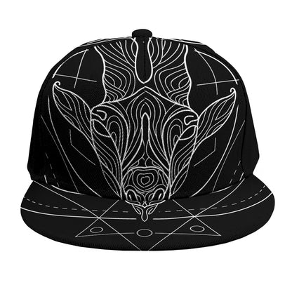 Black And White Capricorn Sign Print Snapback Cap