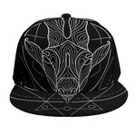 Black And White Capricorn Sign Print Snapback Cap
