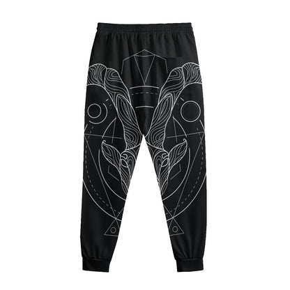 Black And White Capricorn Sign Print Sweatpants