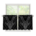 Black And White Capricorn Sign Print Tier Curtains