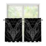Black And White Capricorn Sign Print Tier Curtains