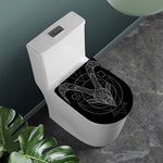 Black And White Capricorn Sign Print Toilet Lid Cover