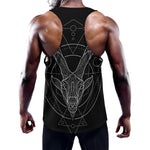 Black And White Capricorn Sign Print Training Tank Top