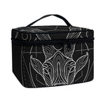 Black And White Capricorn Sign Print Travel Makeup Bag