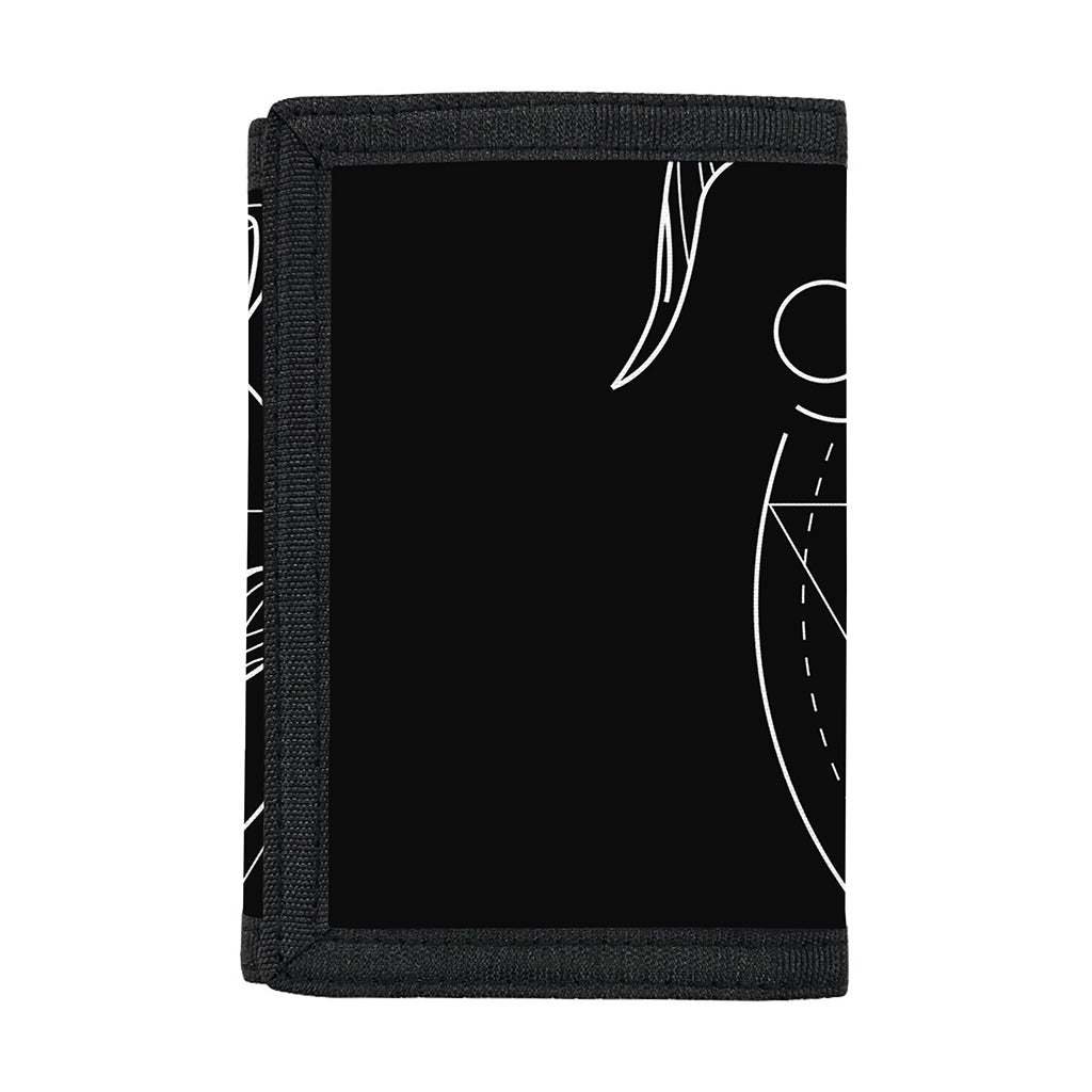 Black And White Capricorn Sign Print Trifold Wallet