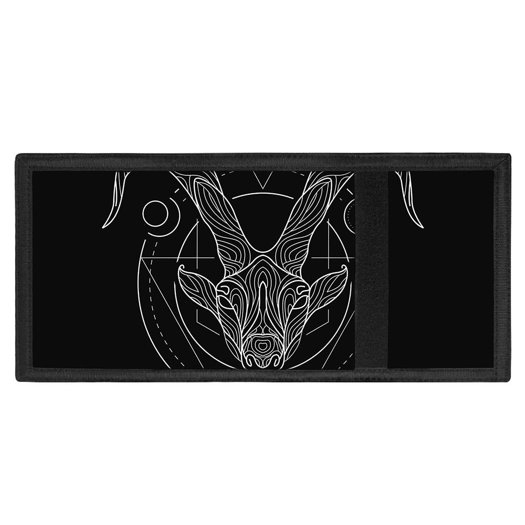 Black And White Capricorn Sign Print Trifold Wallet