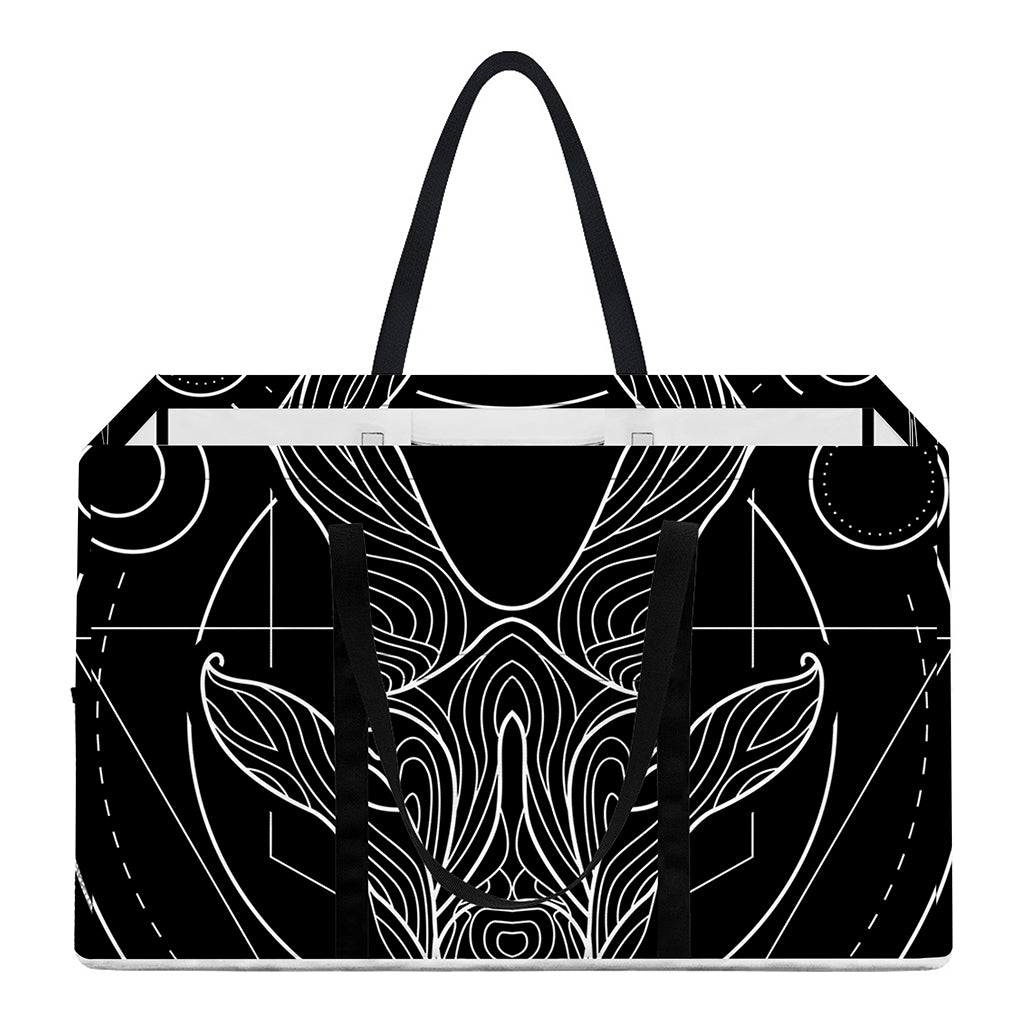 Black And White Capricorn Sign Print Utility Tote Bag