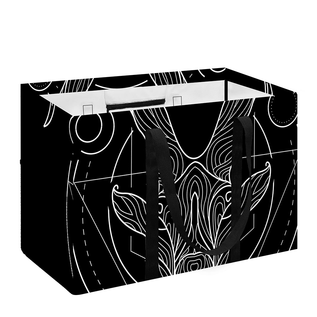 Black And White Capricorn Sign Print Utility Tote Bag