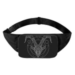 Black And White Capricorn Sign Print Waist Bag