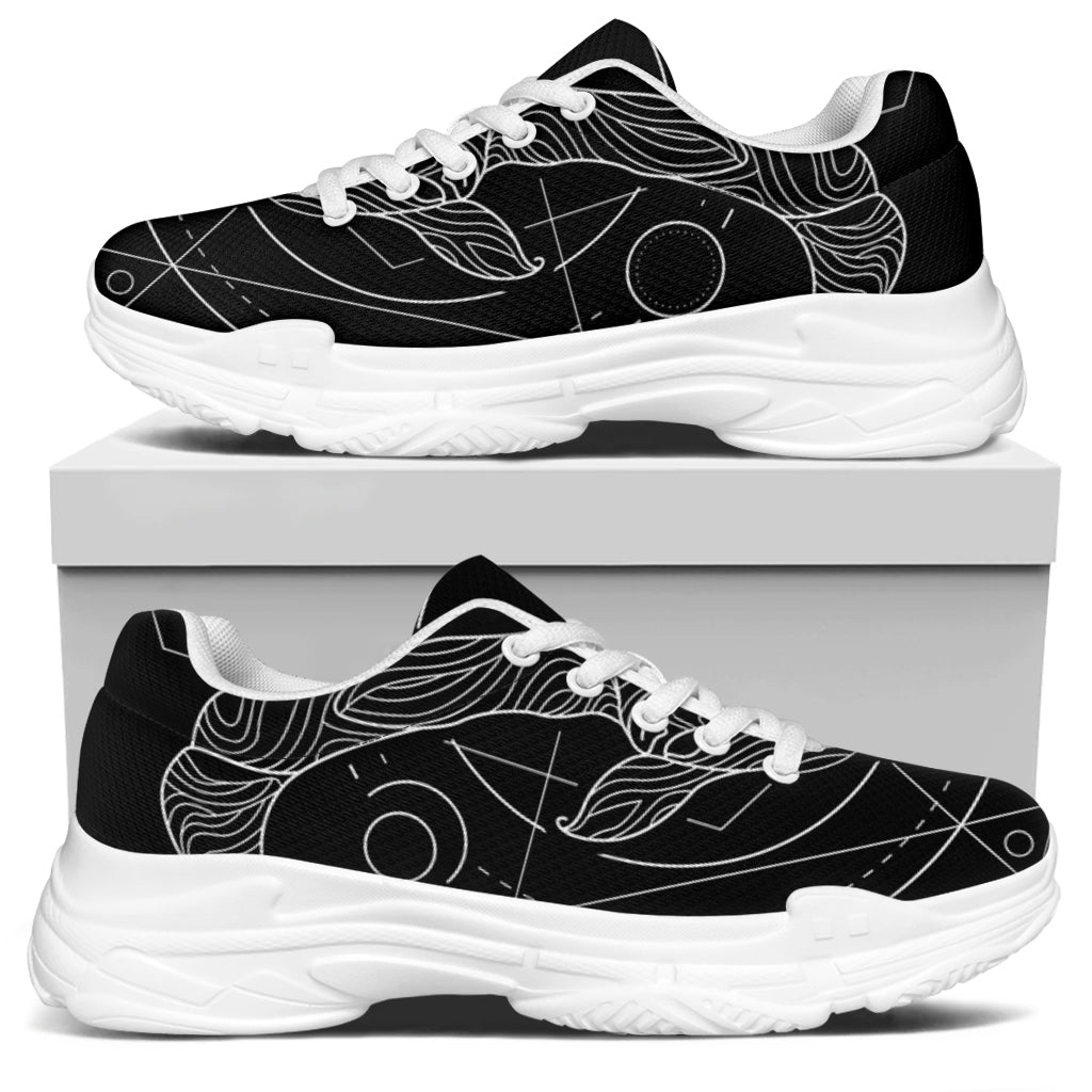 Black And White Capricorn Sign Print White Chunky Shoes