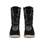 Black And White Capricorn Sign Print Winter Boots