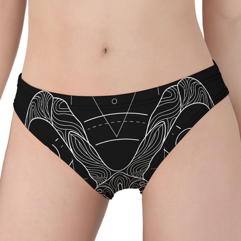 Black And White Capricorn Sign Print Women's Panties