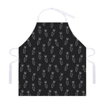 Black And White Carrot Pattern Print Adjustable Apron