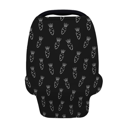 Black And White Carrot Pattern Print Baby Seat Cover