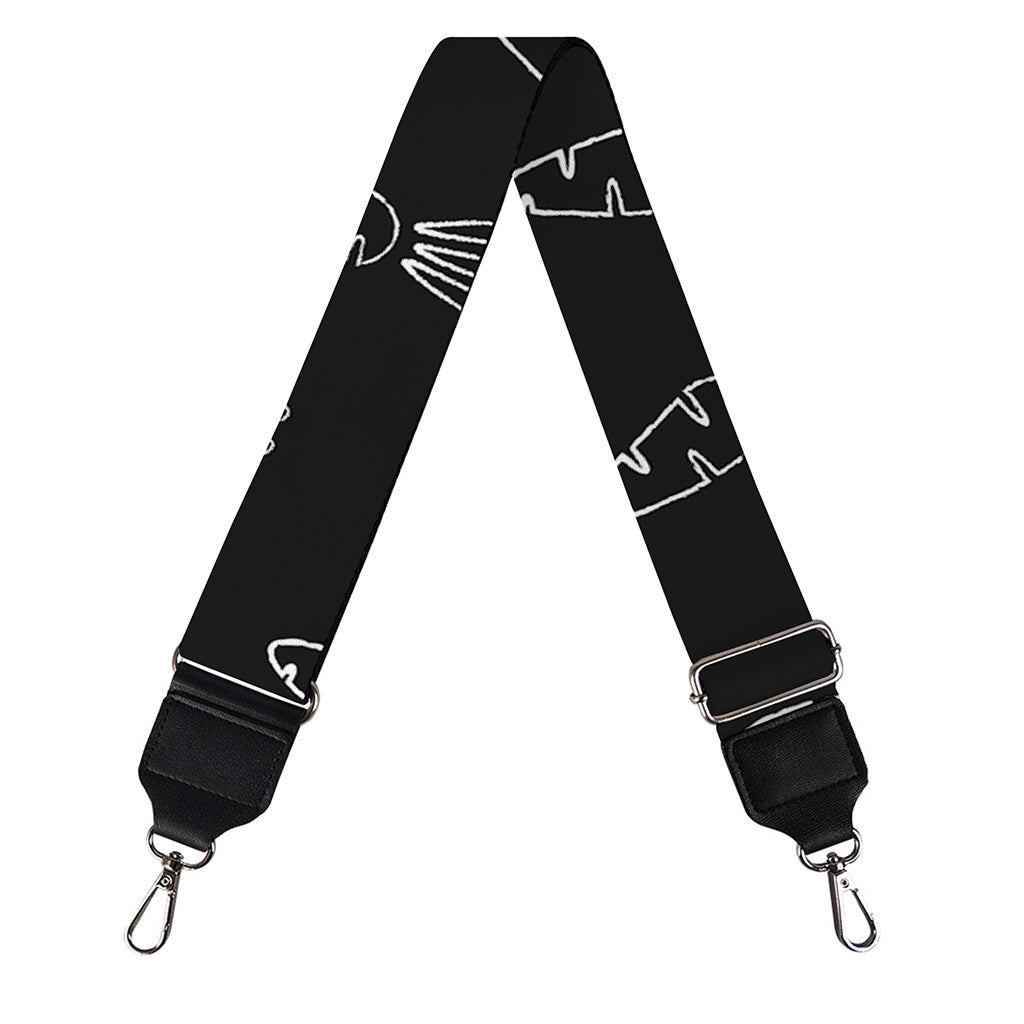 Black And White Carrot Pattern Print Bag Strap