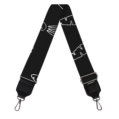 Black And White Carrot Pattern Print Bag Strap