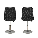Black And White Carrot Pattern Print Bar Stool Covers