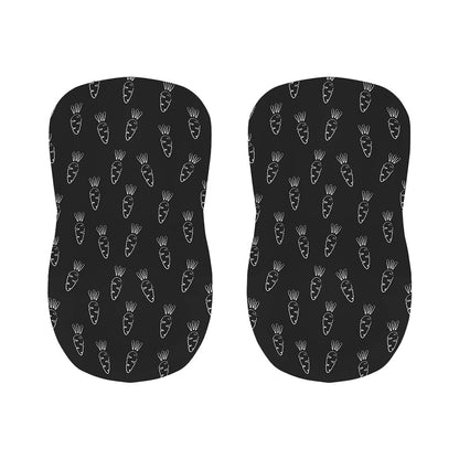 Black And White Carrot Pattern Print Bar Stool Covers