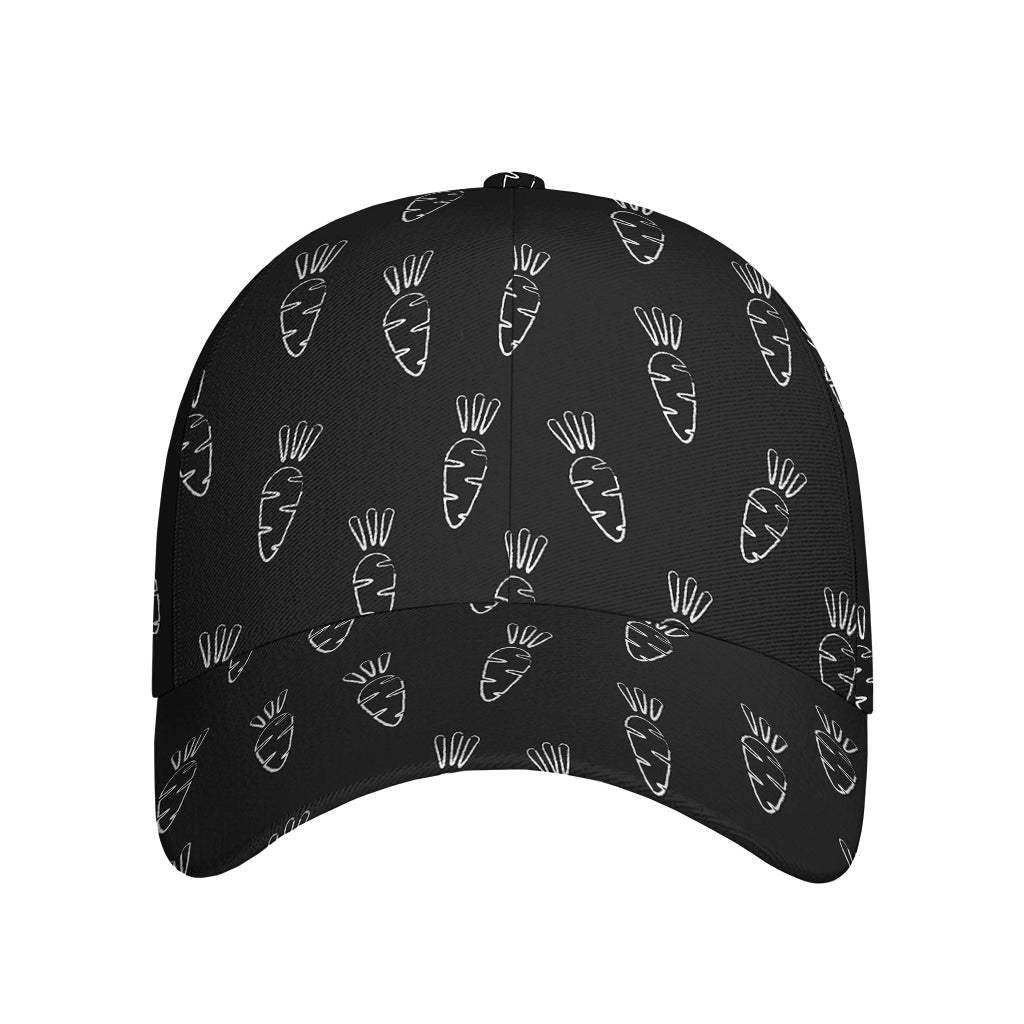 Black And White Carrot Pattern Print Baseball Cap