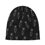 Black And White Carrot Pattern Print Beanie