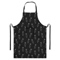 Black And White Carrot Pattern Print Bib Apron With Pocket